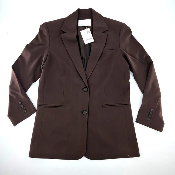 OAK + FORT Women's Coffee Bean Oversized Blazer XS - Picture 4 of 11